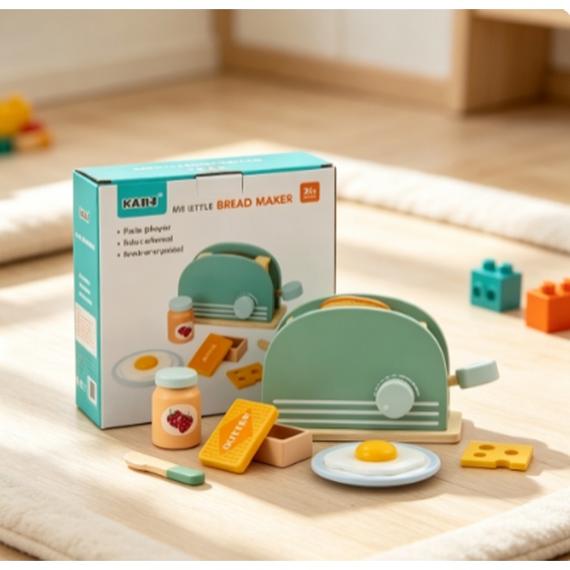 Kitchen Gadgets For Kids - لعبة محمصة خبز خشبية للأطفال، مجموعة