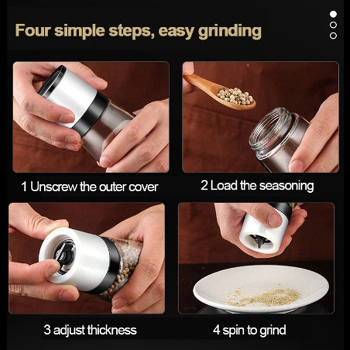مطحنة يدوية للملح والفلفل من ا - مراجعة Kitchen Gadgets Usa وسعره